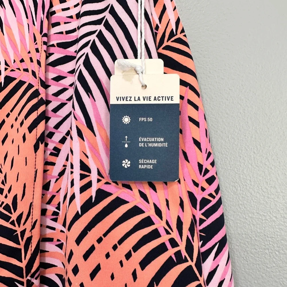 Tommy Bahama Everyday Active Skirted Leggings Pink‎ Orange Palm Print small